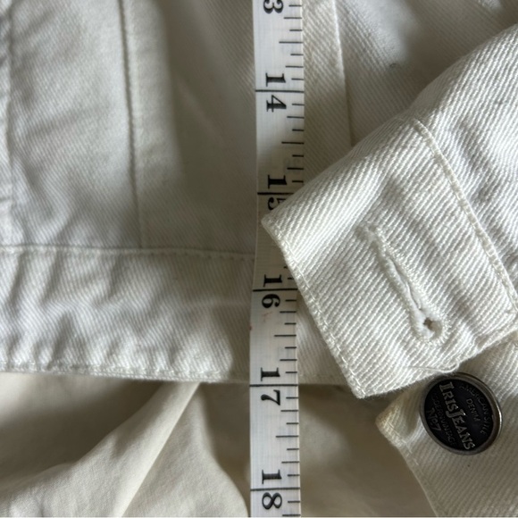 Iris Womens Medium White Cropped Denim Jean Jacket - Picture 5 of 8